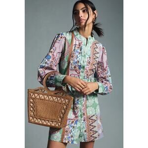 Kachel x Anthropologie Linen Button Down Midi Dress NWT